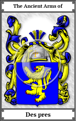 Des pres Family Crest Download (JPG)  Book Plated - 150 DPI